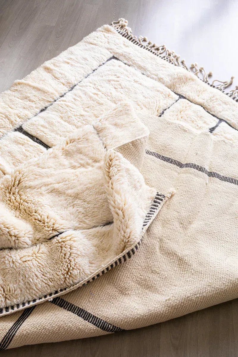 Tapis berbère beige Labyrinthe