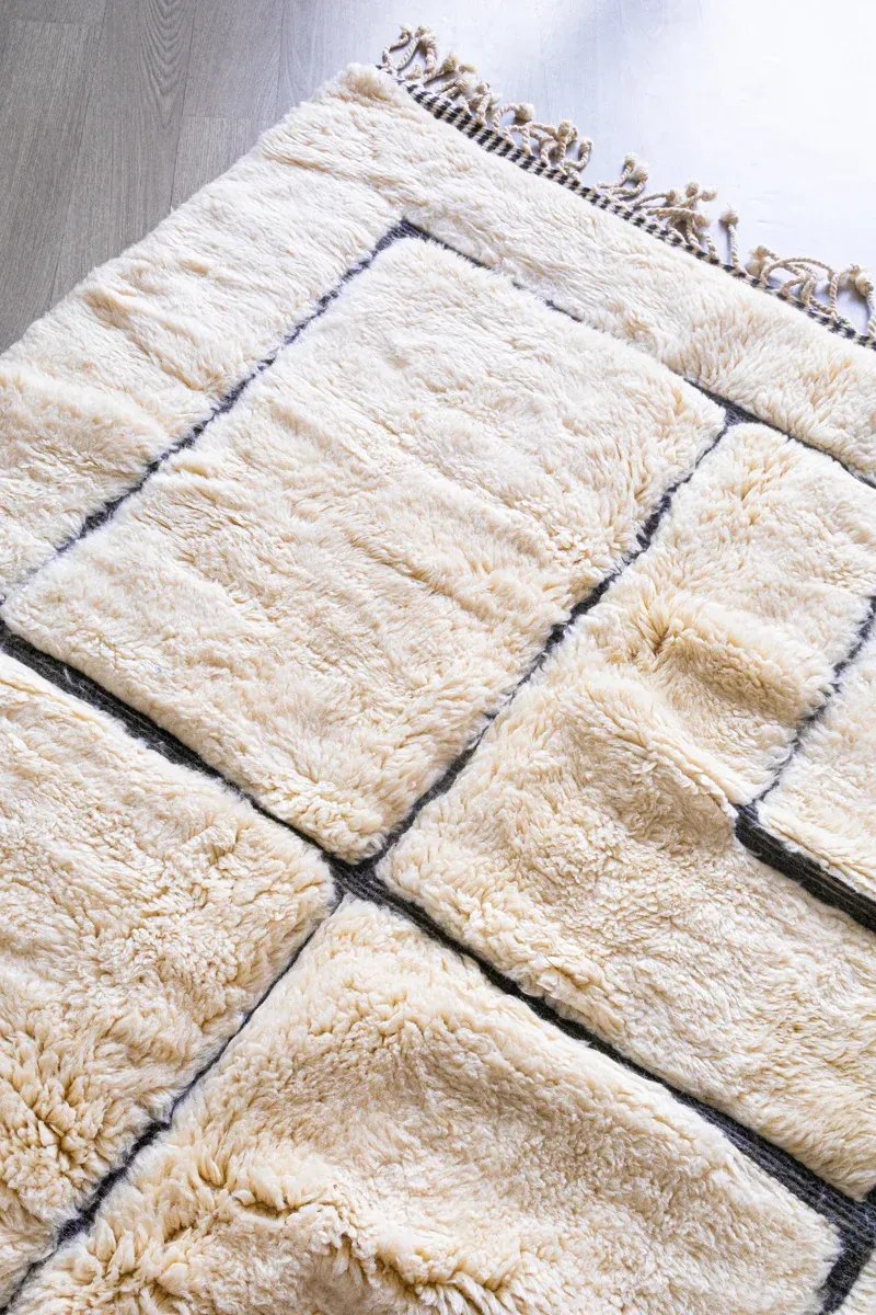 Tapis berbère beige Labyrinthe