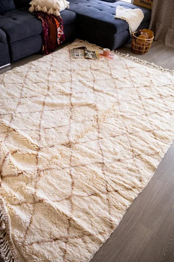 Tapis berbère marron glacé et taupe couleur chaude automnale - Taknaj