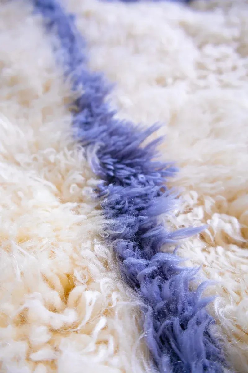 Tapis Beni Ouarain Blanc Uni Laine Naturelle – Mont Blanc | Taknaj