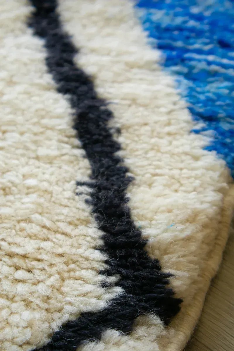 Tapis Vert Berbère – Blue Green Bleu Canard Fait Main | Taknaj