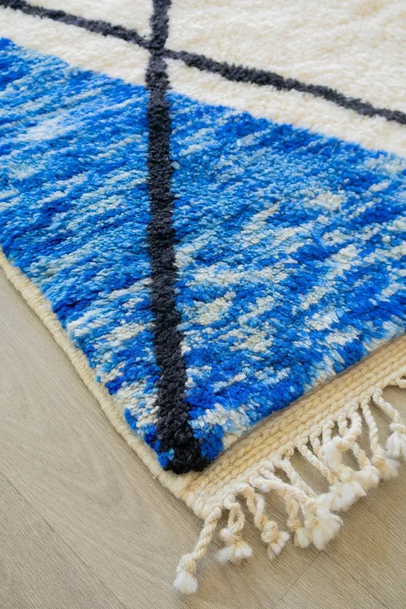 Tapis Vert Berbère – Blue Green Bleu Canard Fait Main | Taknaj