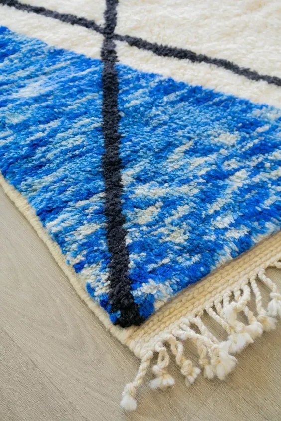 Tapis Vert Berbère – Blue Green Bleu Canard Fait Main | Taknaj