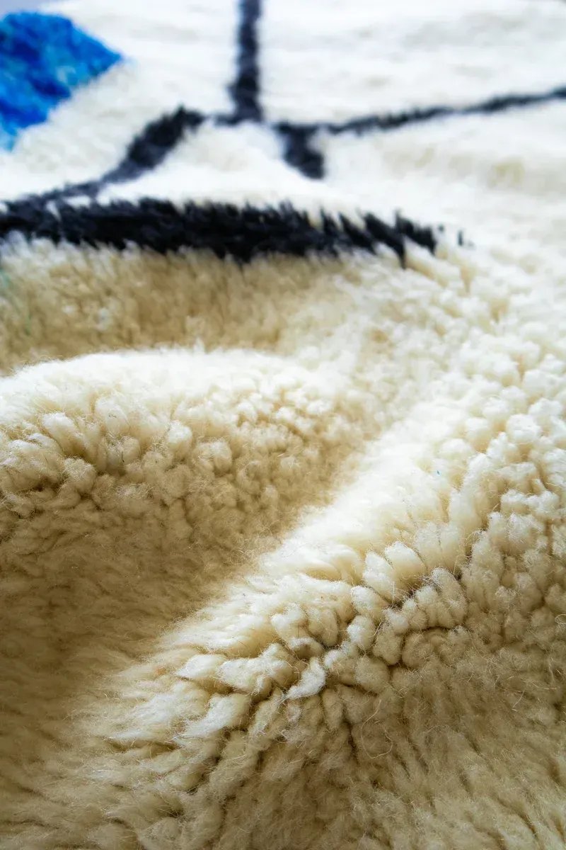 Tapis Vert Berbère – Blue Green Bleu Canard Fait Main | Taknaj