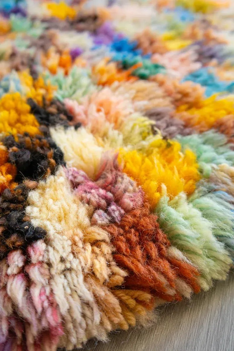 Tapis Pixel – Berbère Azilal Multicolore Fait Main | Taknaj