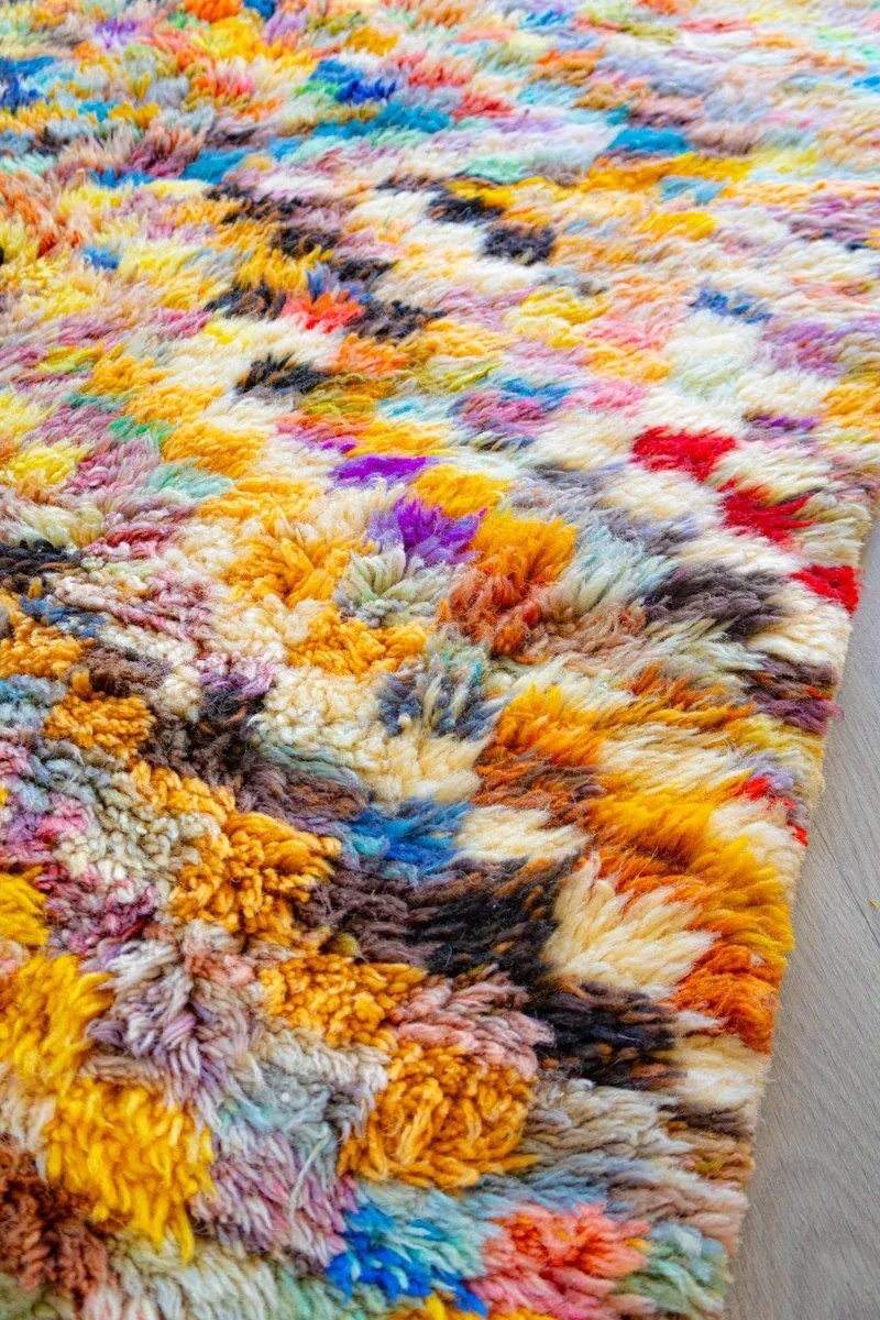 Tapis Pixel – Berbère Azilal Multicolore Fait Main | Taknaj
