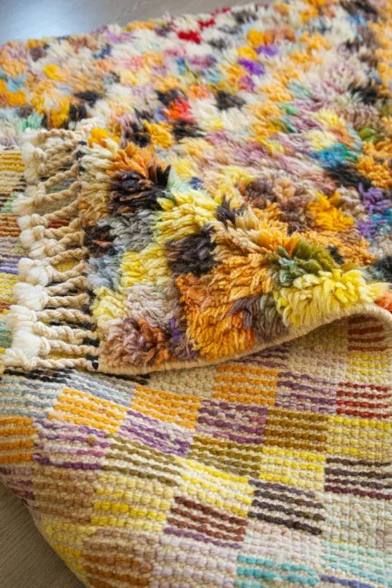 Tapis Pixel – Berbère Azilal Multicolore Fait Main | Taknaj