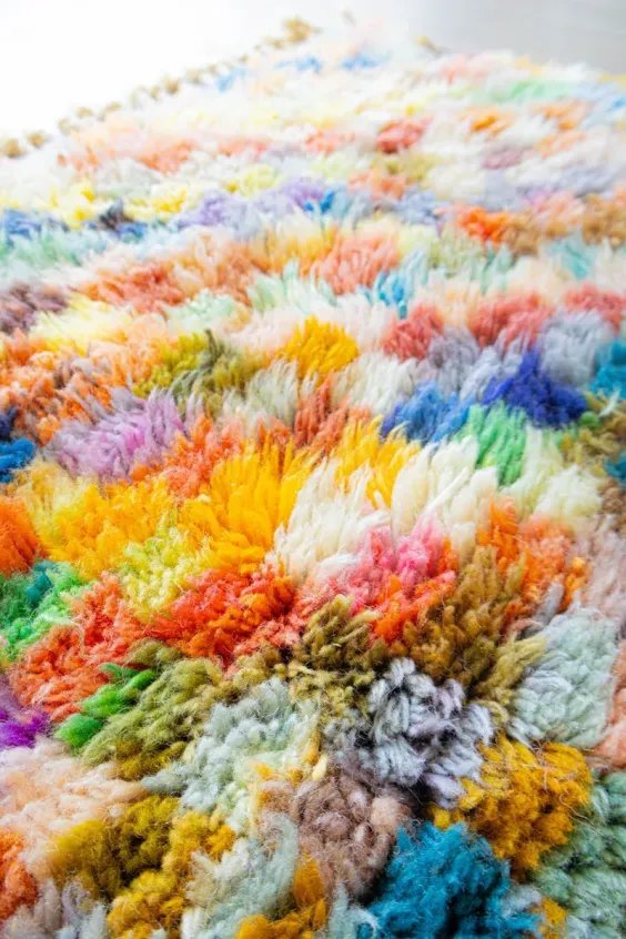Tapis Pixel – Berbère Azilal Multicolore Fait Main | Taknaj