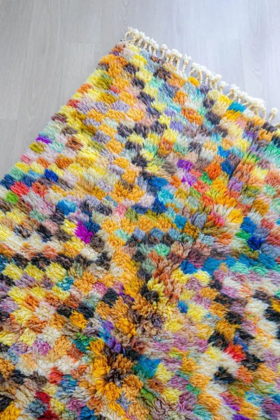 Tapis Pixel – Berbère Azilal Multicolore Fait Main | Taknaj