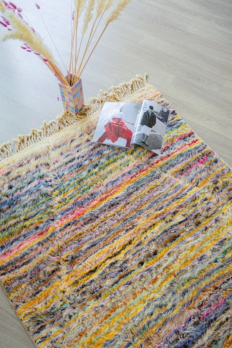 Tapis Mrirt Laine Soyeuse Design Épuré – Horizon | Taknaj